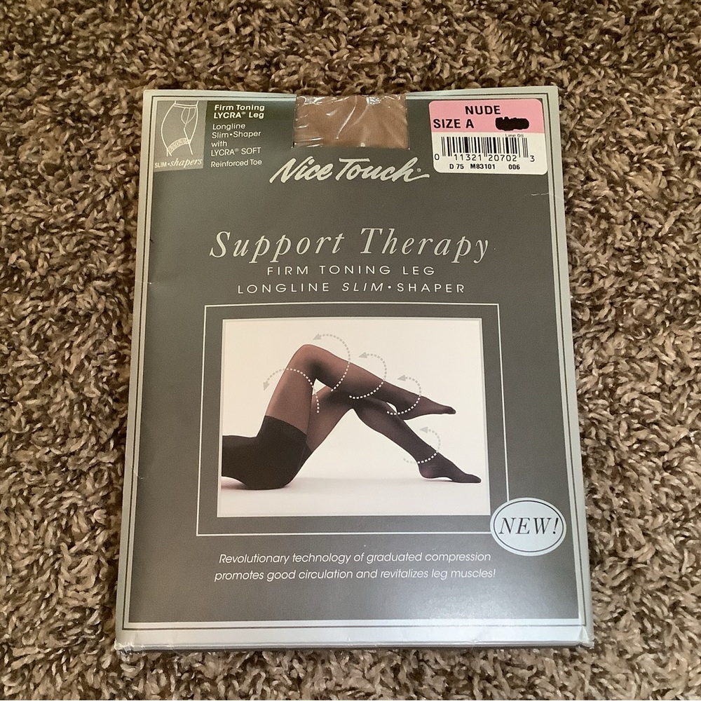 Sears nice touch support therapy shaper pantyhose, color nude, size: A
